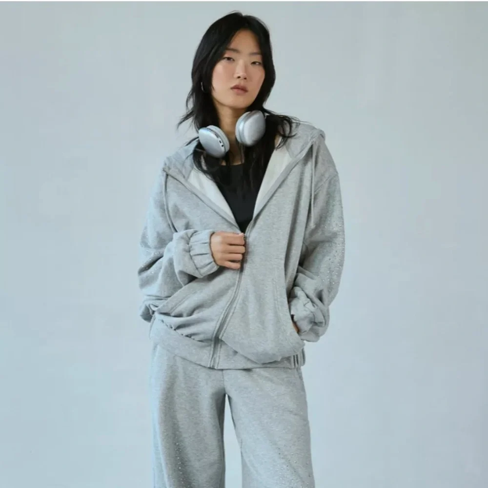 Out From Under Merrick Shine Embellished Zip-Up Hoodie Sweatshirt - Picture 1 of 11